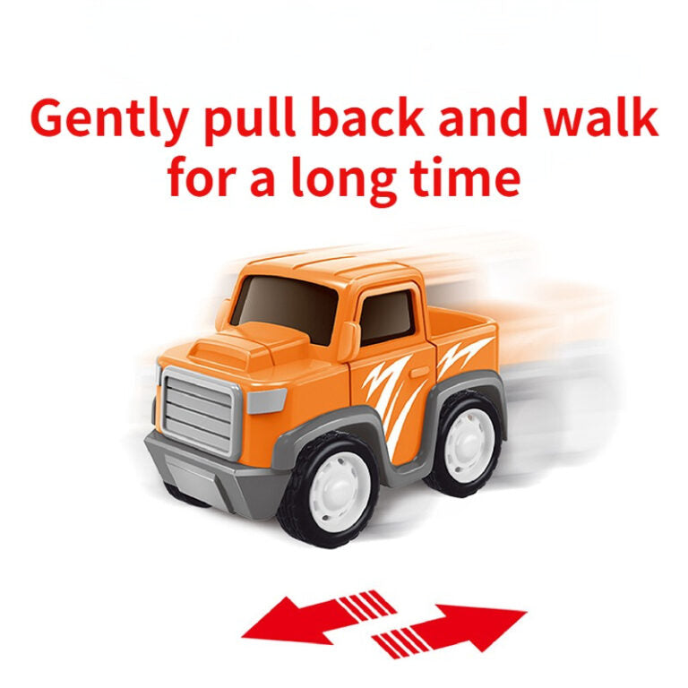 Colorful Cute Pull Back Trucks Toddler Toys Car with Lights & Music For Kids