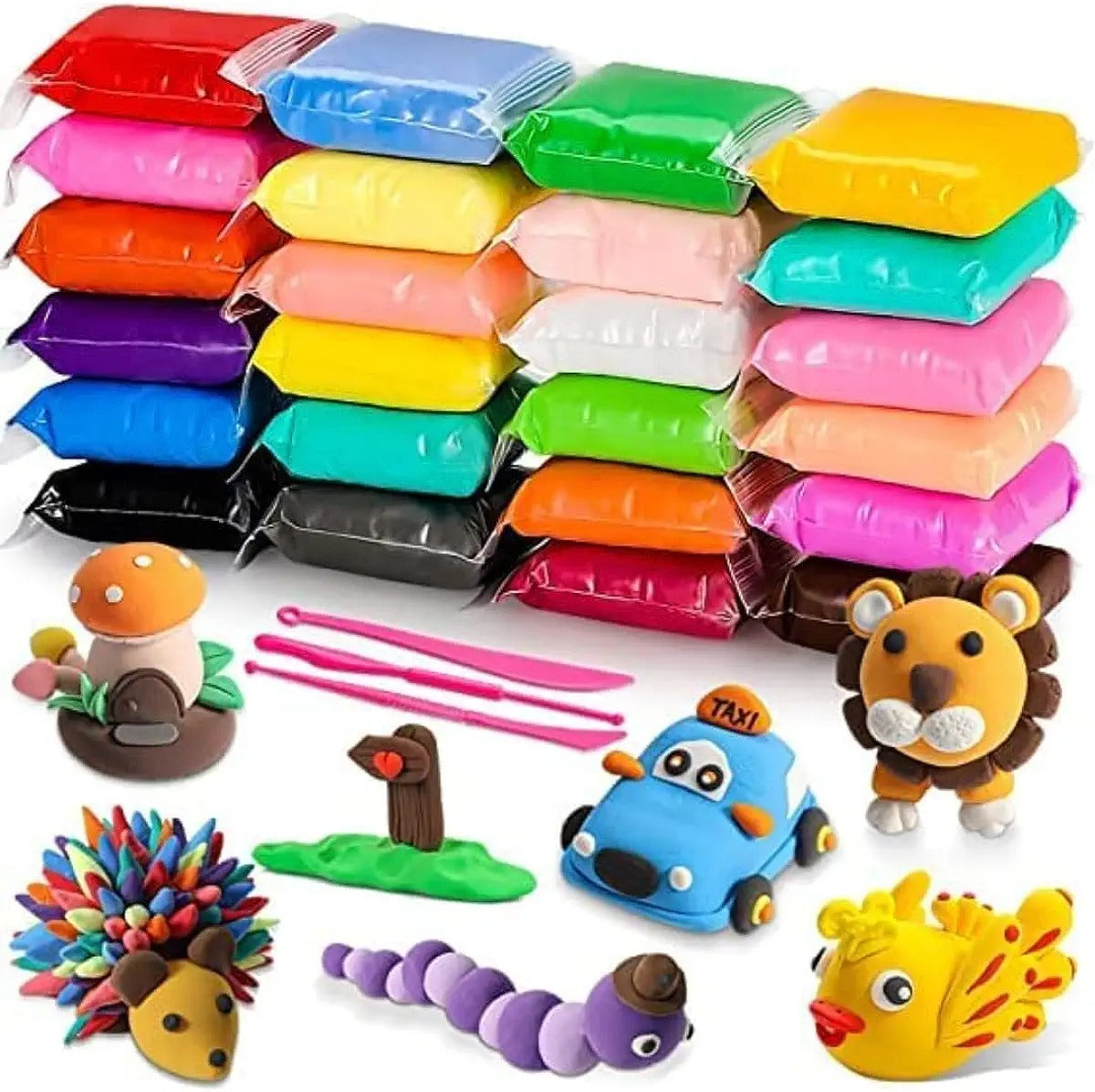 Colorful DIY Art Clay Fluffy Foam Set with Tools