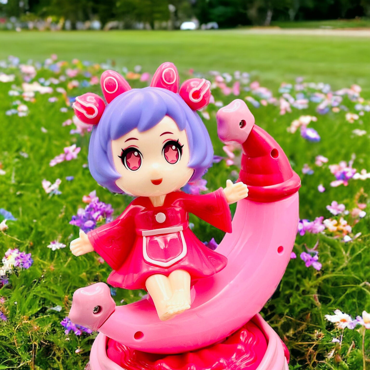 Cute Princess Rotating Glowing Moon Carriage Toy With Dynamic Music And Lights