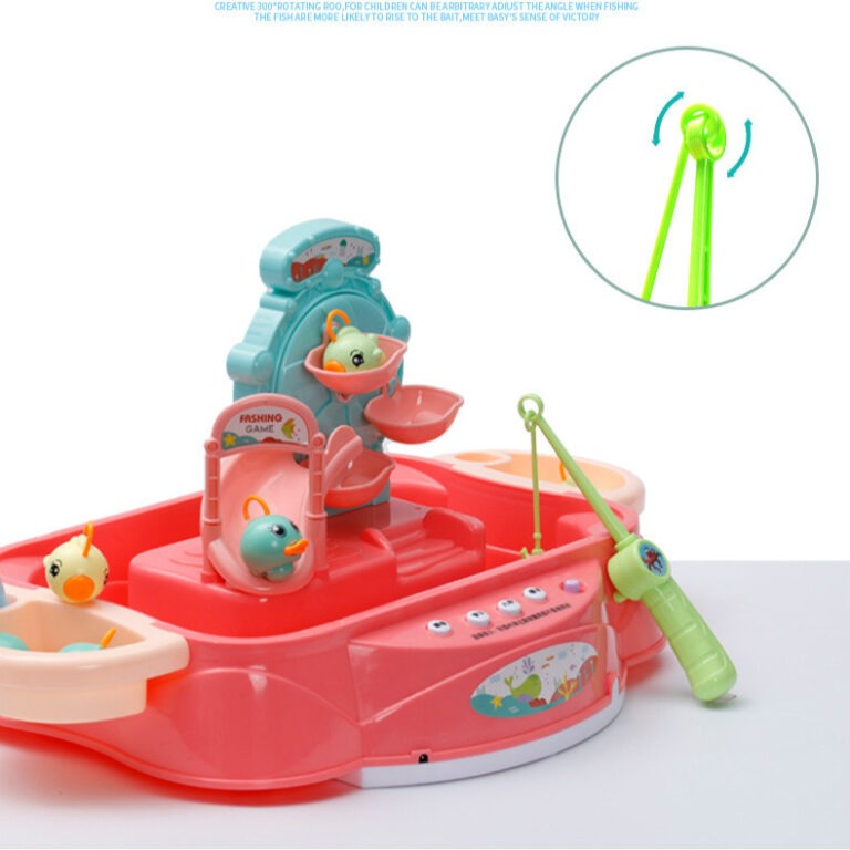 Fishing Kids Rotating Fish Game Plastic Parent-Child Interactive Table Games Hand-Eye Coordination Toys