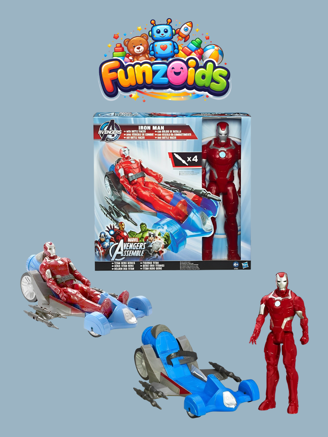 Hasbro Avengers Assemble Iron Man Action Figure Battle Racer Toy