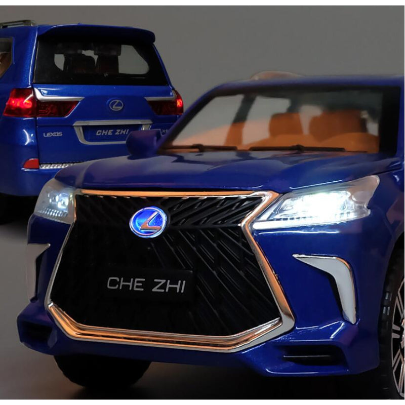Lexus LX570 Alloy Pull Back Model Diecast Metal Vehicles with Sound Light & 6 Open Doors Car
