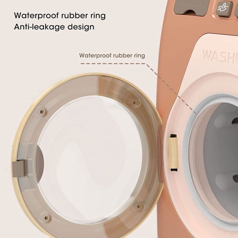 Mini Electronic Washing Machine With Light And Sound Pretend Play Laundry Appliances Toys For Kids