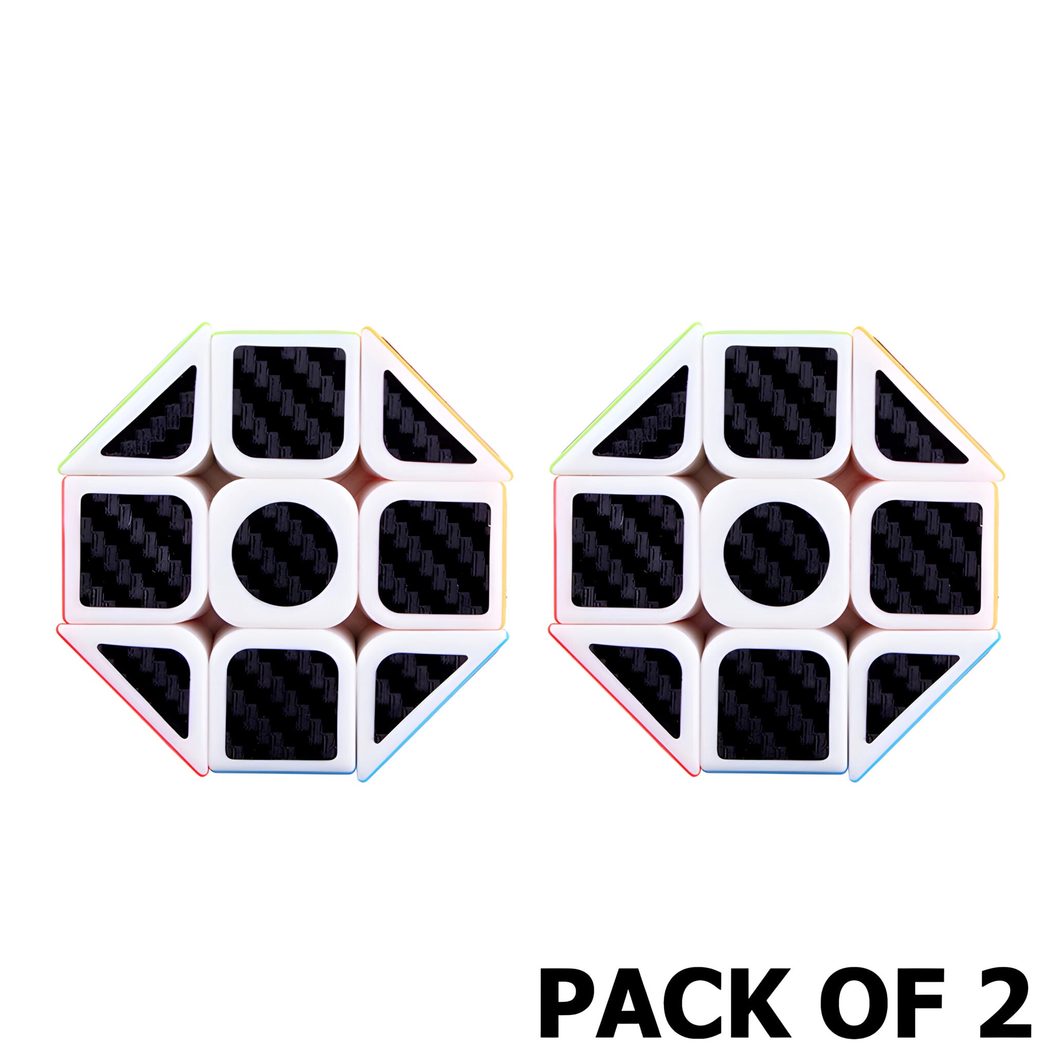 Pack Of 2 Colorful Octagonal Shaped Puzzle Cube Toys (3x3x3)