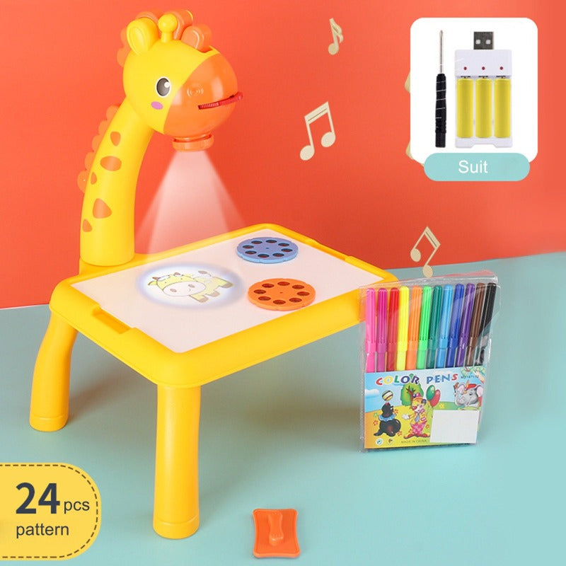 Projector Painting Desk Drawing Board Table With Projection Function Educational Toy For Kids