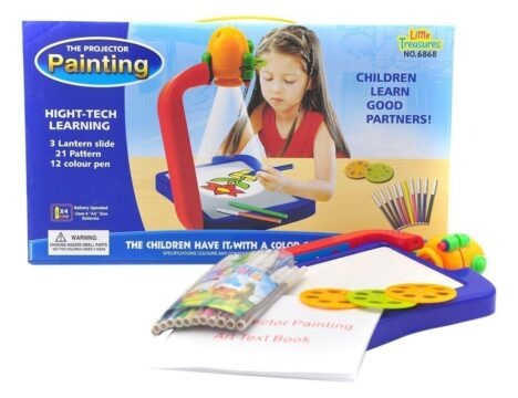 Projector Painting Activity Toy Learning Kit With Changeable Slides And 21 Shades Paper Book