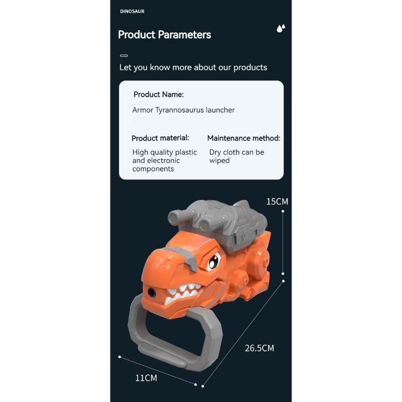 Rechargeable Automatic Electric Armoured Dino Water Gel Ball Laucher Toy For kids