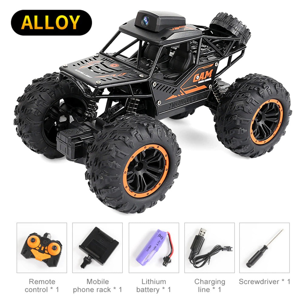 WIFI Control RC Car 1:18 2.4Ghz 2WD Alloy Radio Control FPV Off-Road Vehicles RTR Model Toy
