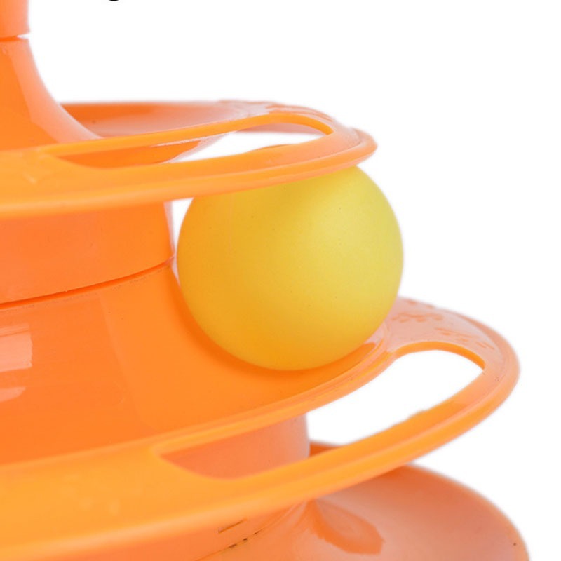 Three Levels Pet Cat Toy Tower Tracks Disc Cat Intelligence Amusement Triple Pay Disc Cat Toys Ball Training Amusement Plate